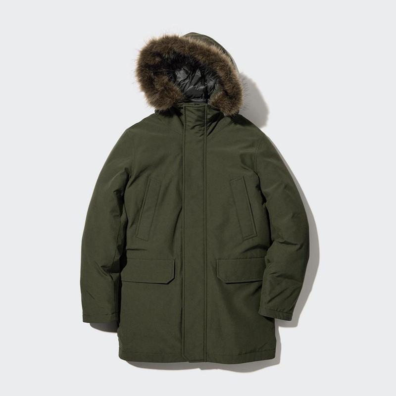 Uniqlo Ultra Warm Hybrid Down Men Coat Olive  US |  TSPW-23560