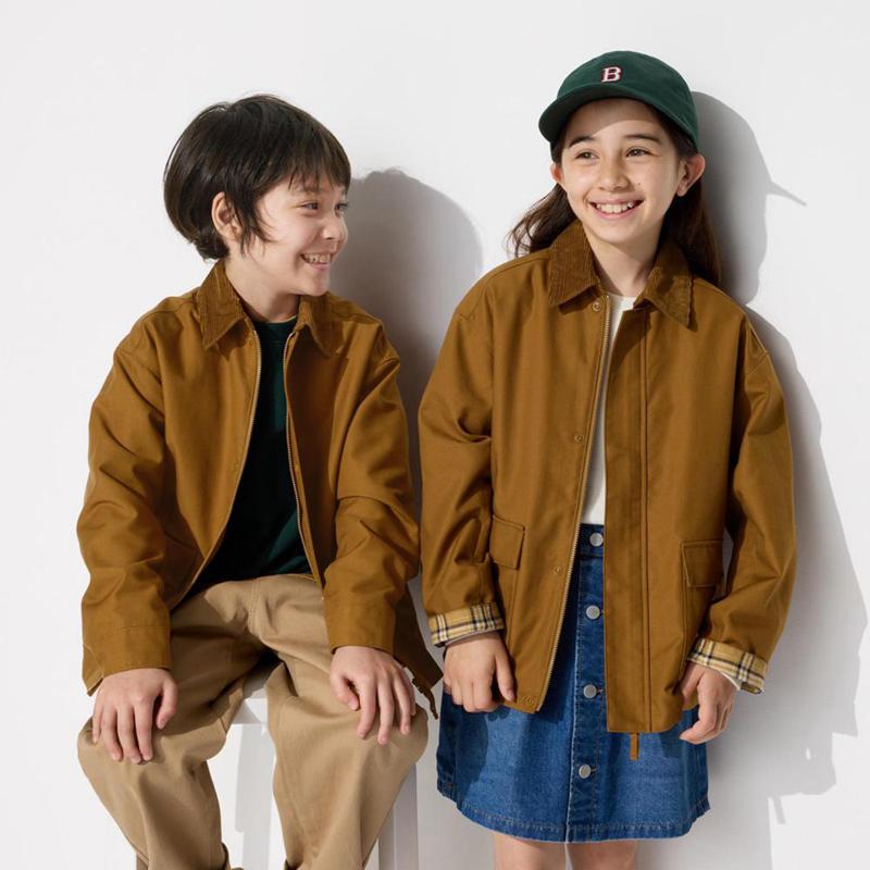 Uniqlo Utility Blouson Kids\' Jackets Brown  US |  DLAM-90871