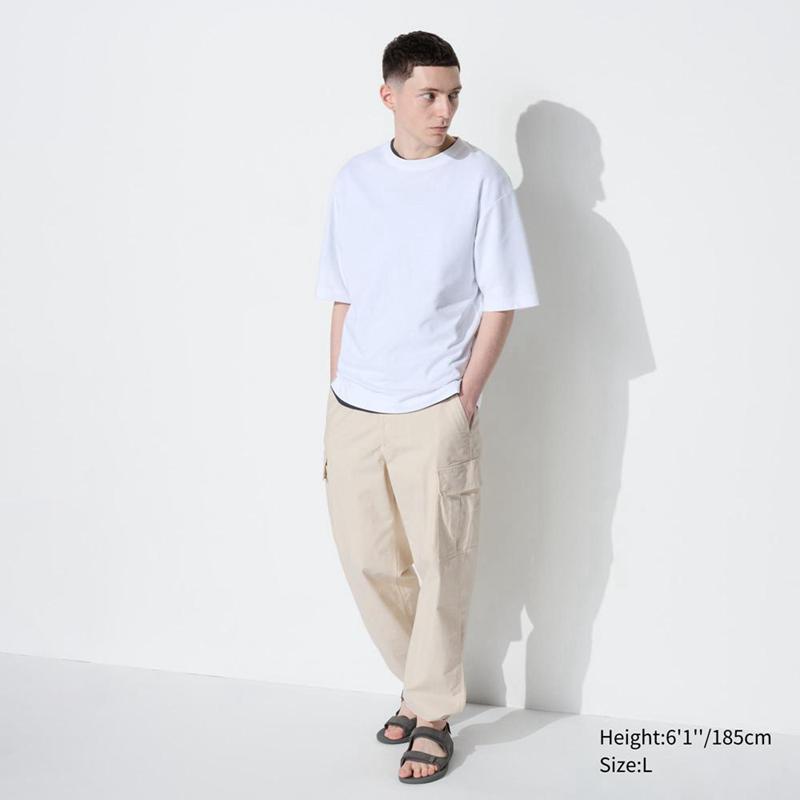 Uniqlo Utility Cargo Men Trousers Off White  US |  IAHY-70542