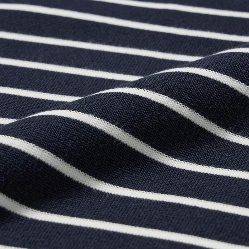 Uniqlo Washable Milano Ribbed Striped Crew Neck Men Jumper Navy  US |  TSOD-52316