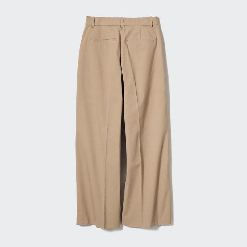 Uniqlo Wide Chino (Long) Women Trousers Beige  US |  WSIQ-38571