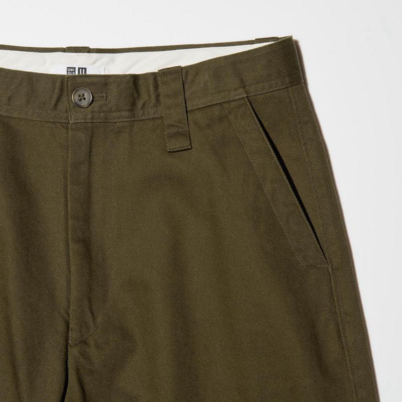 Uniqlo Wide Chino Men Trousers Brown  US |  CAFR-92517