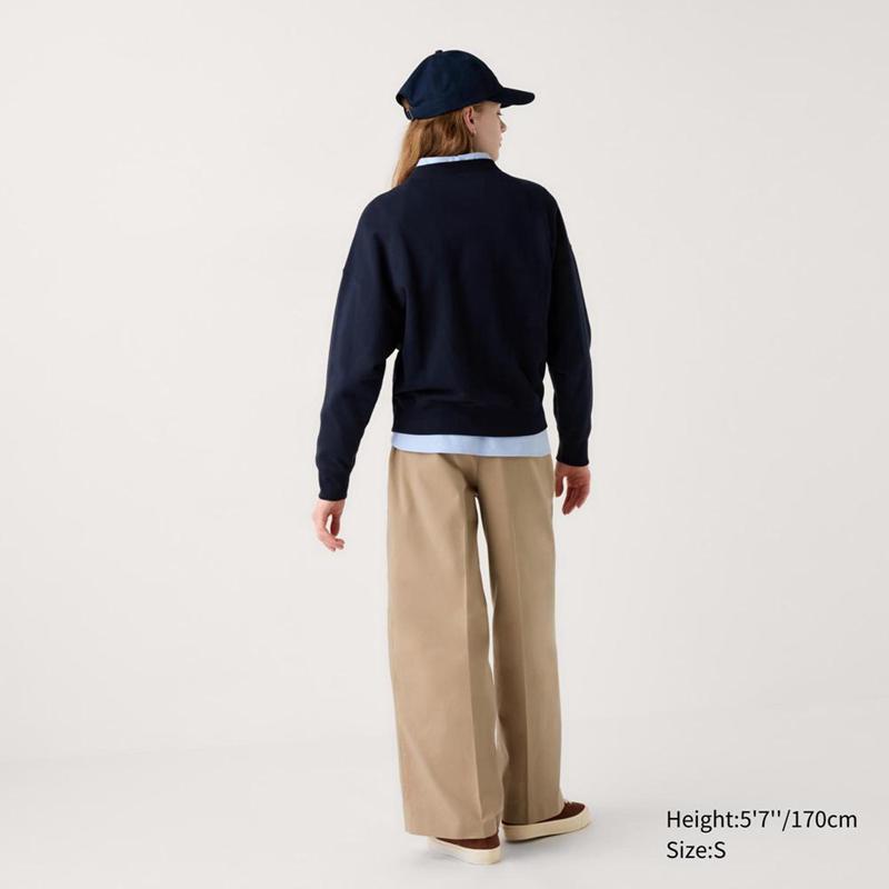 Uniqlo Wide Chino Women Trousers Beige  US |  HQGD-63407