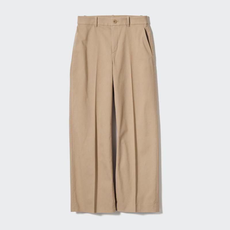 Uniqlo Wide Chino Women Trousers Beige  US |  HQGD-63407