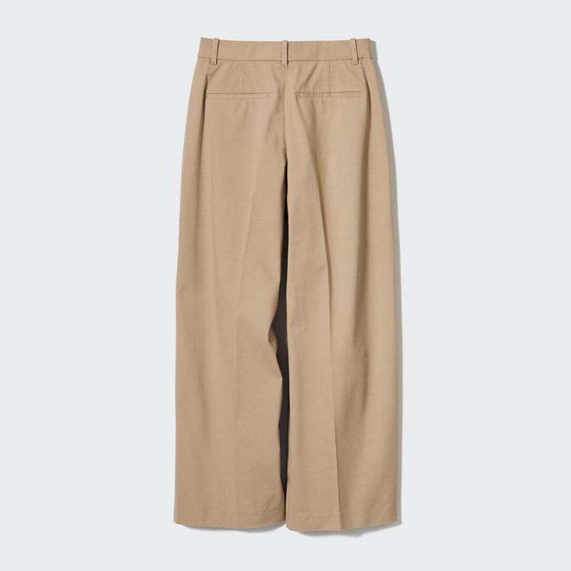 Uniqlo Wide Chino Women Trousers Beige  US |  HQGD-63407