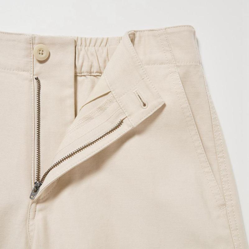 Uniqlo Wide Straight Cargo (Long) Women Trousers Natural  US |  OBGA-32864