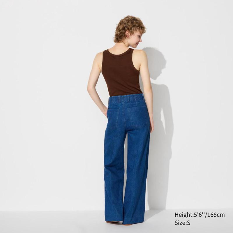 Uniqlo Wide Women Jeans Blue  US |  MEBQ-32760