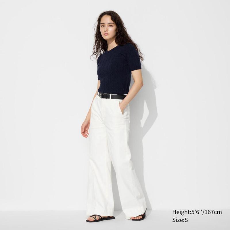 Uniqlo Wide Women Jeans White  US |  PEOV-87025