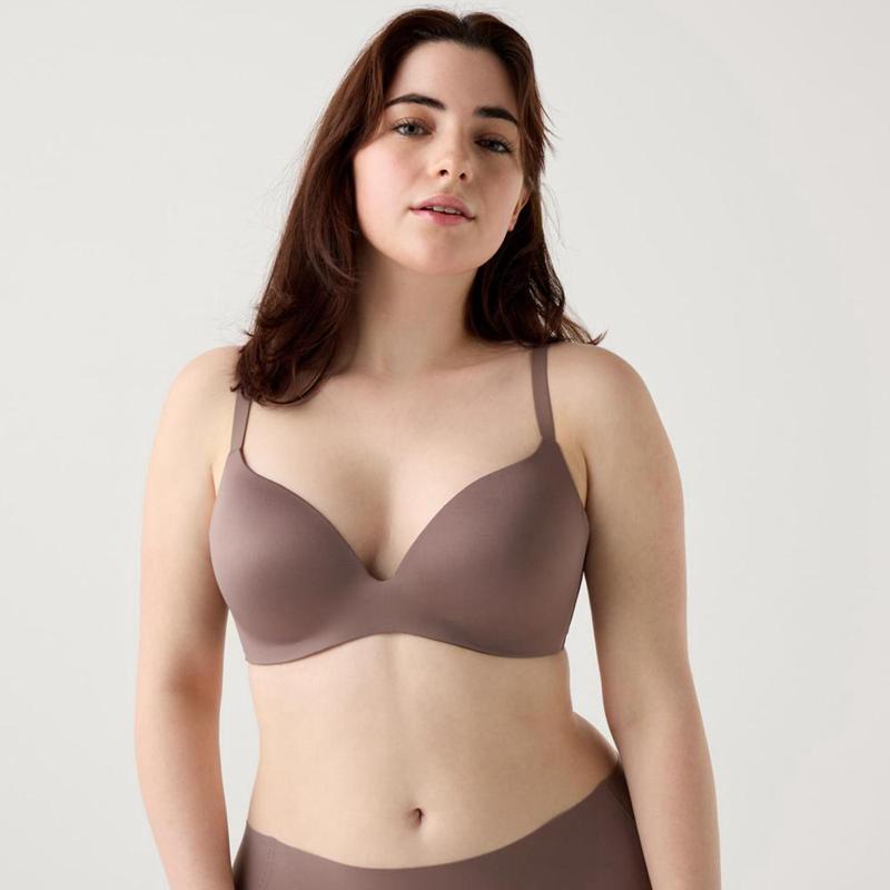 Uniqlo Wireless (3D Hold) Women Bras Brown  US |  TPZV-09528