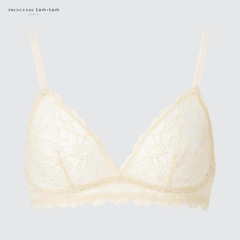 Uniqlo Wireless (Lace) Women Bras Natural  US |  UPSL-56809