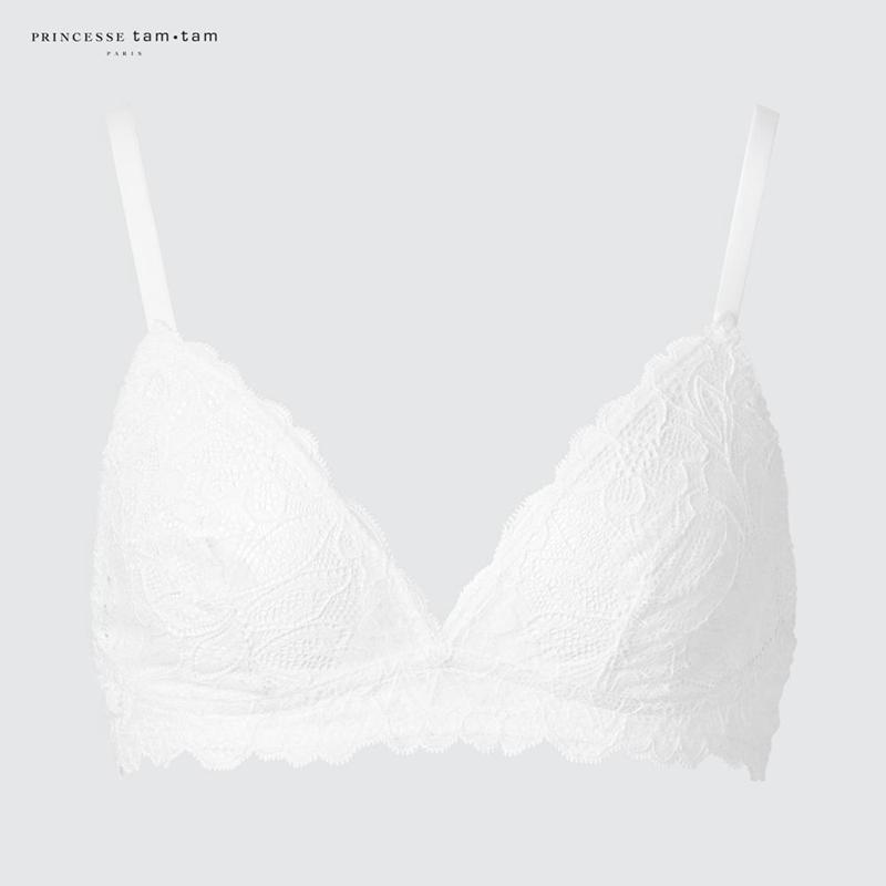 Uniqlo Wireless (Lace) Women Bras White  US |  FKWN-38052