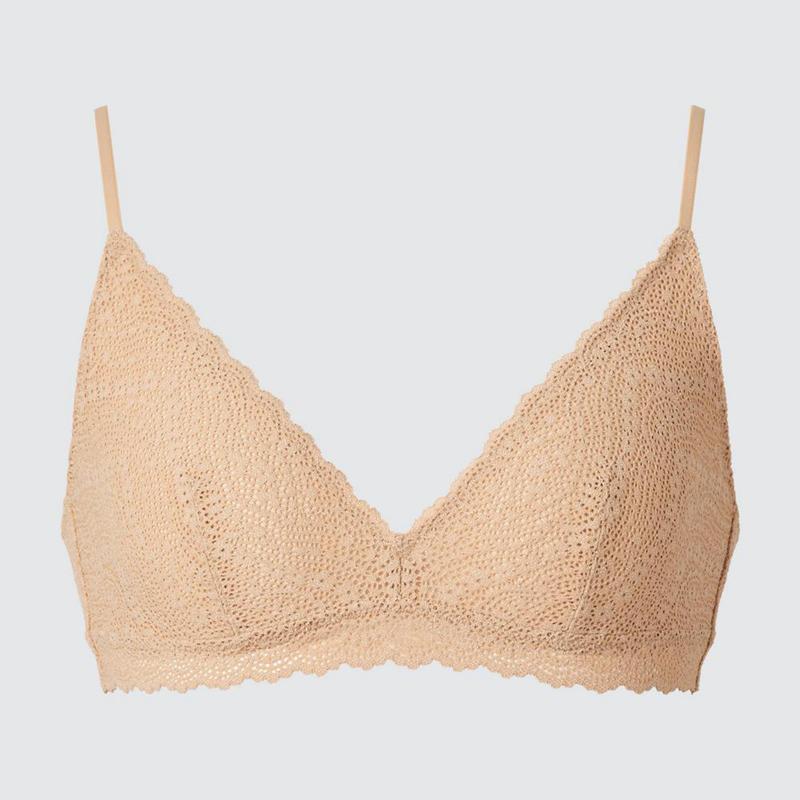 Uniqlo Wireless (No Cup, Stretch Lace) Women Bras Black  US |  YQWF-08357