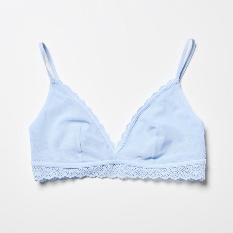 Uniqlo Wireless (Stretch Lace, No Cup) Women Bras Light Blue  US |  LBWK-95784