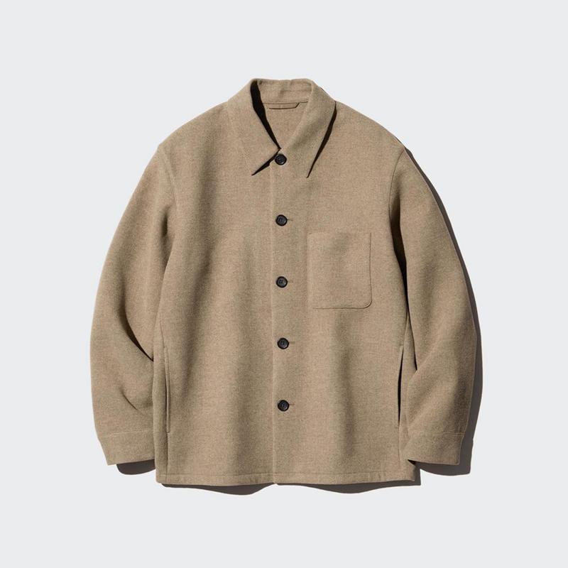 Uniqlo Wool Blend Men Jackets Beige  US |  UJXC-61295