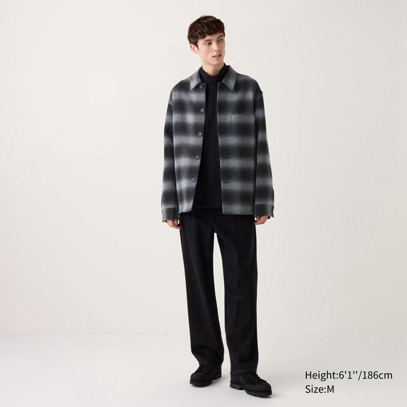 Uniqlo Wool Blend Men Jackets Grey  US |  NDPV-60781