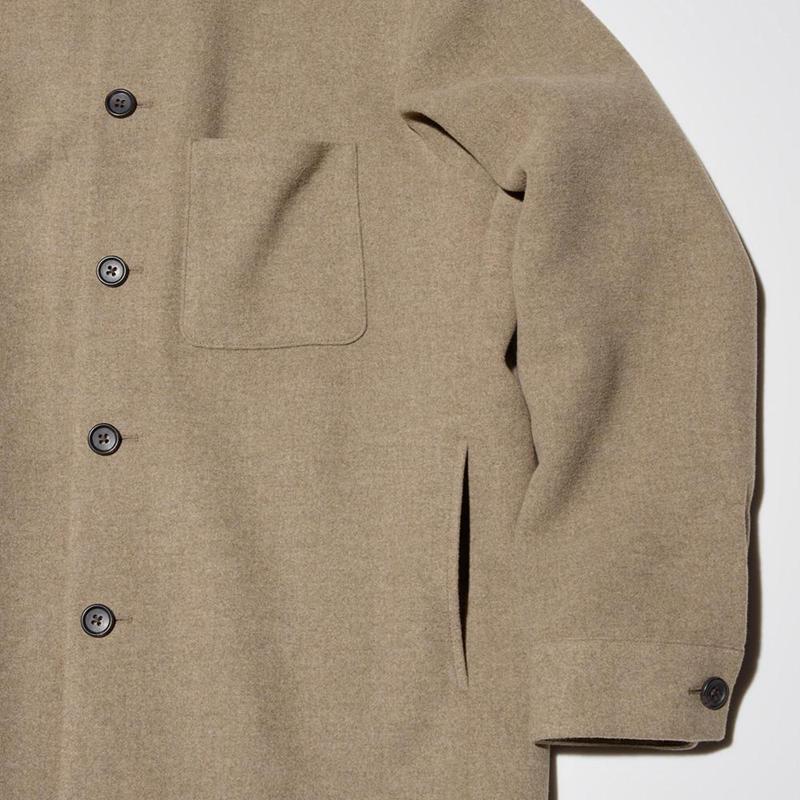 Uniqlo Wool Blend Men Jackets Olive  US |  DHIS-91478