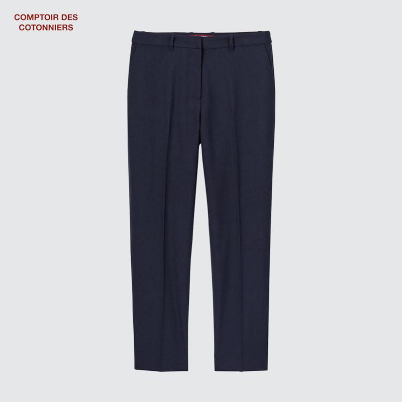 Uniqlo Wool Tapered Pants Women Trousers Navy  US |  FLIT-30416