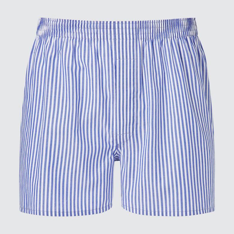 Uniqlo Woven Boxer (Stripe) Men Shorts Blue  US |  WQDZ-64201