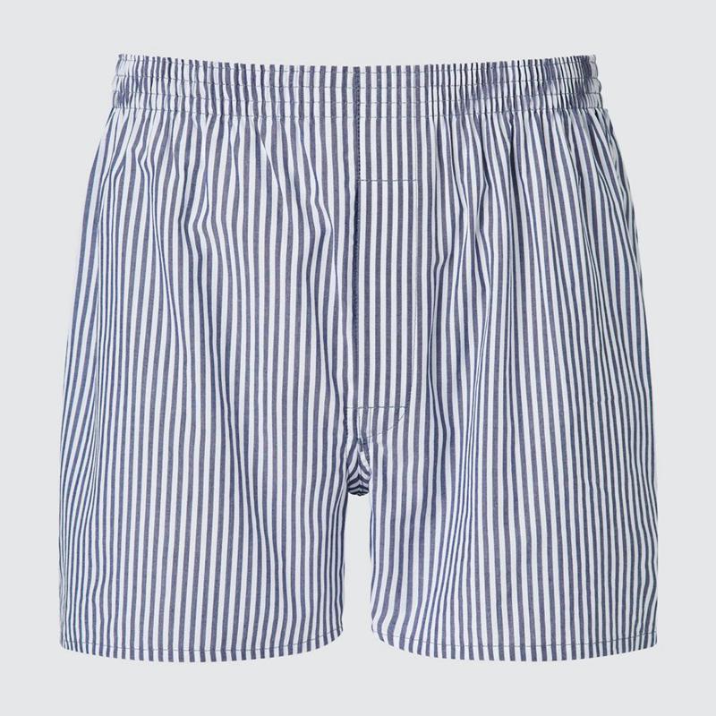 Uniqlo Woven Boxer (Stripe) Men Shorts Blue  US |  PEJZ-42765