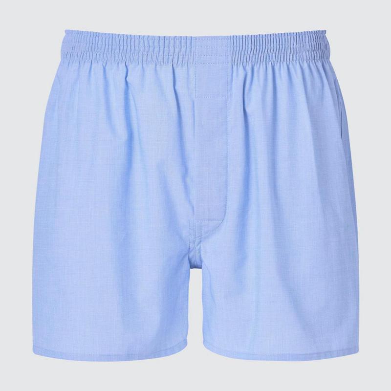 Uniqlo Woven Broadcloth Men Boxers Blue  US |  EWNS-85031