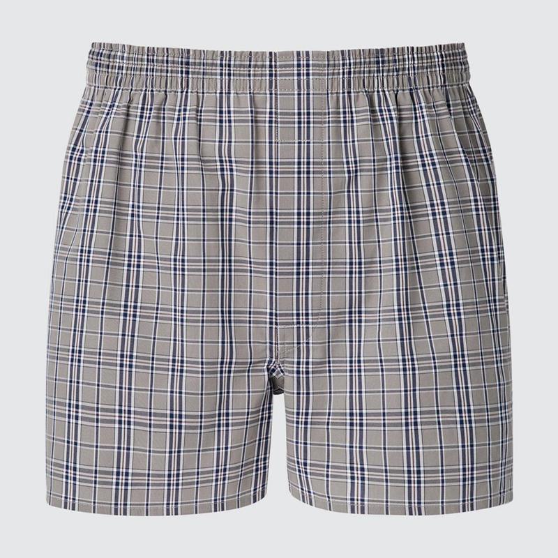 Uniqlo Woven (Check) Men Boxers Beige  US |  LSMJ-32097