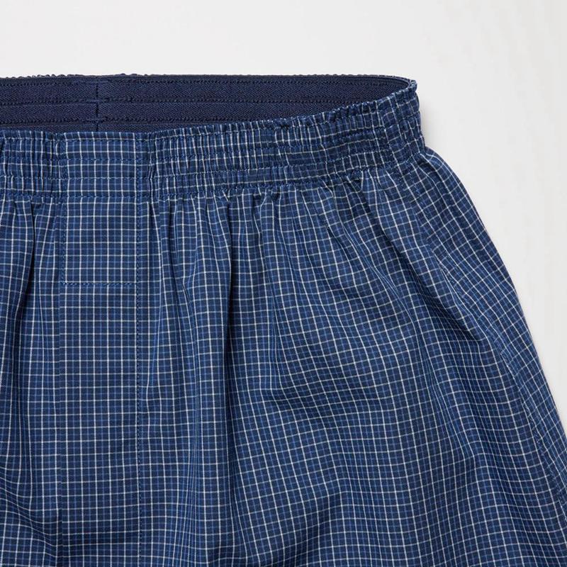 Uniqlo Woven (Check) Men Boxers Blue  US |  ZBTV-79425