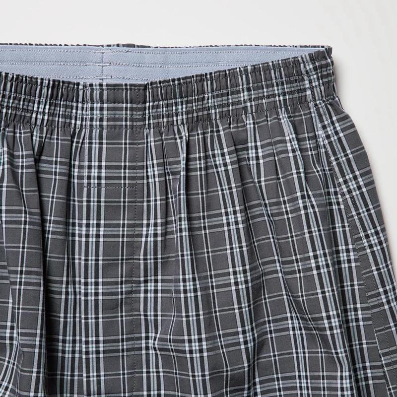 Uniqlo Woven (Check) Men Boxers Dark Grey  US |  HNRM-19362