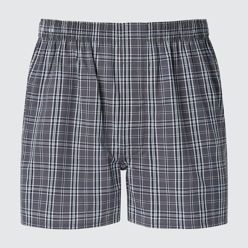 Uniqlo Woven (Check) Men Boxers Dark Grey  US |  HNRM-19362