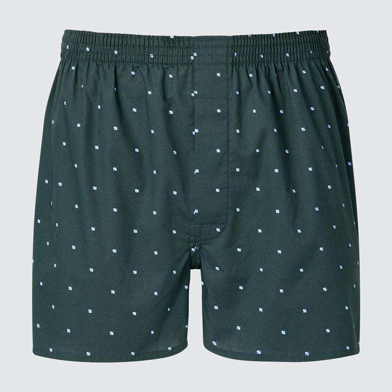 Uniqlo Woven Men Boxers Dark Green  US |  AEOX-20851