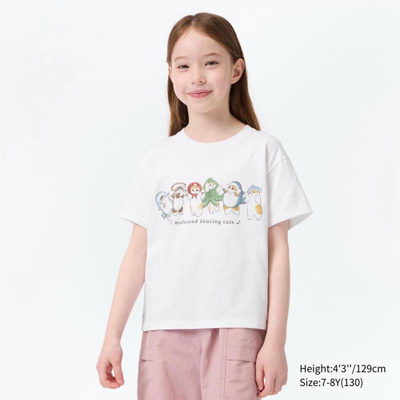 Uniqlo mofusand Fruits Paradise UT Graphic Kids' T-Shirt White  US |  HCLK-86574