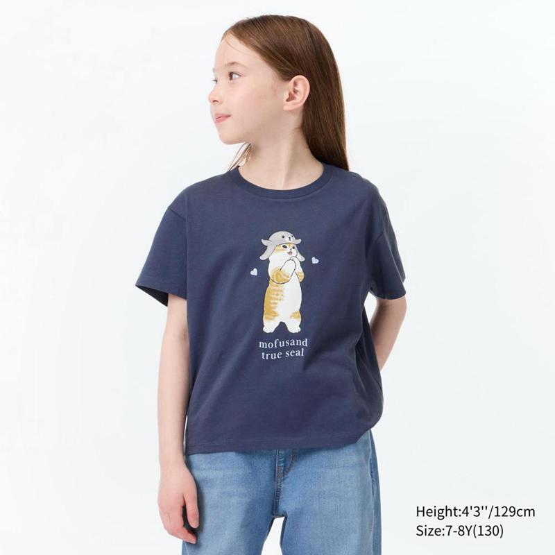 Uniqlo mofusand Fruits Paradise UT Graphic Kids' T-Shirt Navy  US |  UISY-01693