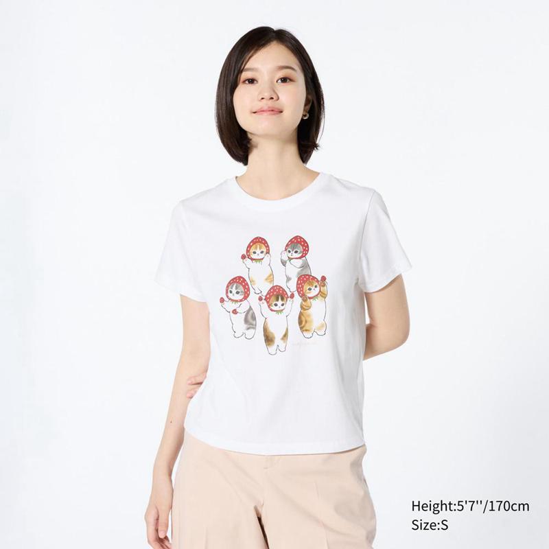 Uniqlo mofusand UT Graphic Women T-Shirts White  US |  GAIC-38197