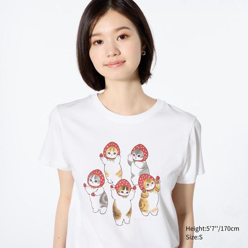 Uniqlo mofusand UT Graphic Women T-Shirts White  US |  GAIC-38197