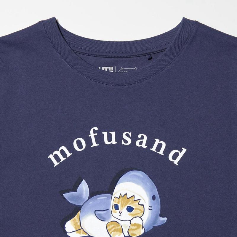 Uniqlo mofusand UT Graphic Women T-Shirts Navy  US |  SHAZ-74062