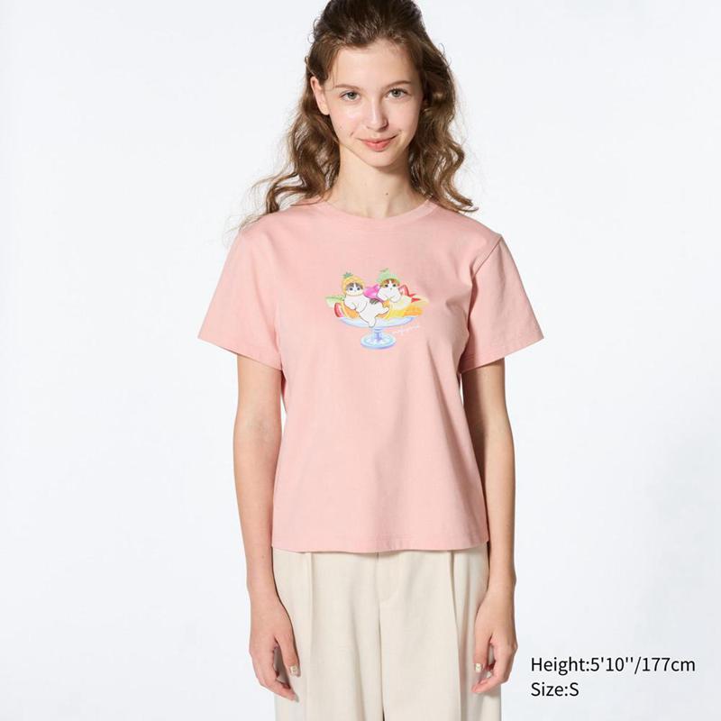 Uniqlo mofusand UT Graphic Women T-Shirts Pink  US |  QIYG-06823