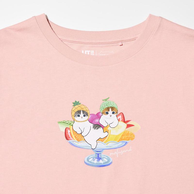 Uniqlo mofusand UT Graphic Women T-Shirts Pink  US |  QIYG-06823